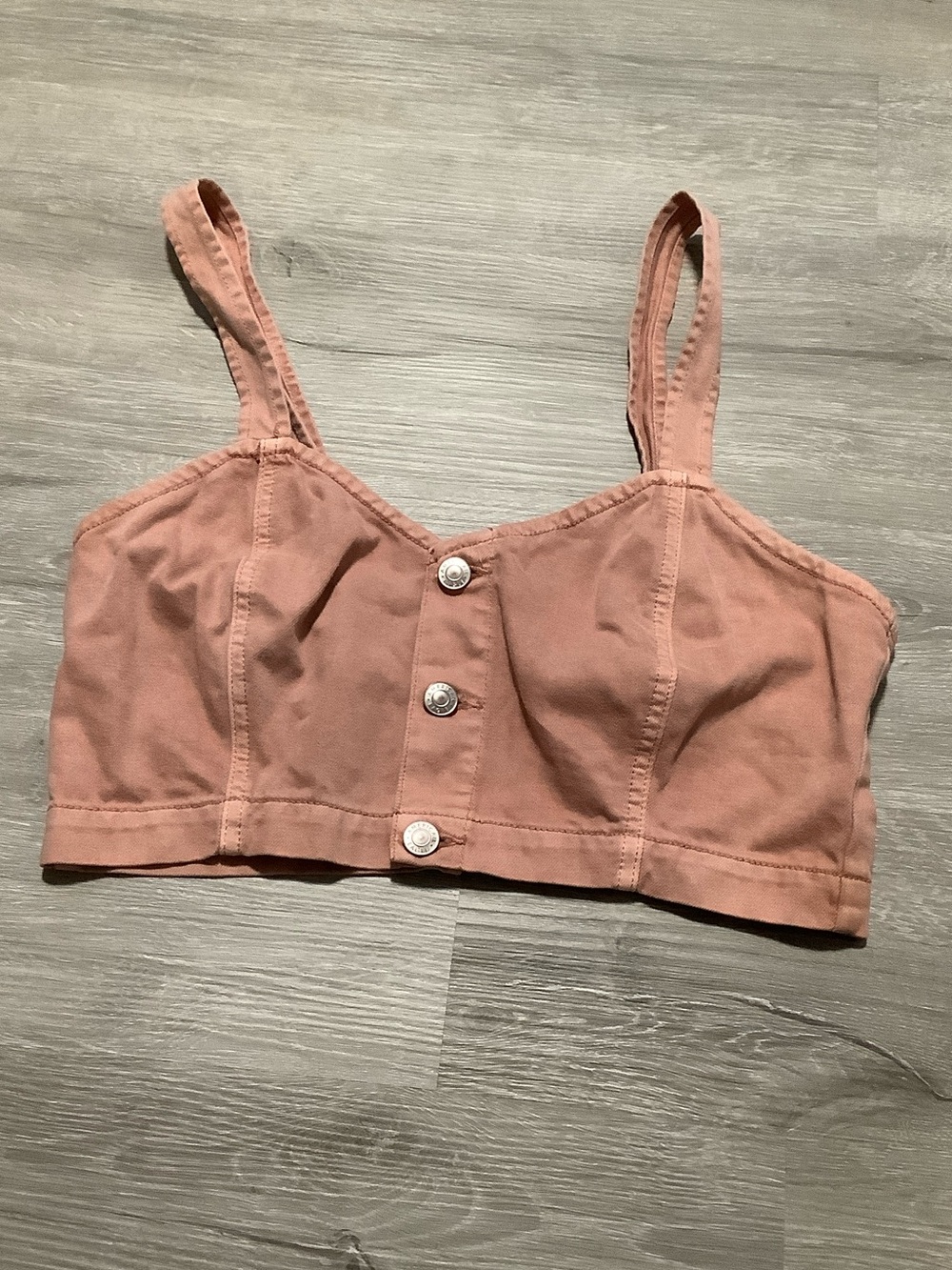 American Eagle Denim Buttoned Crop Top